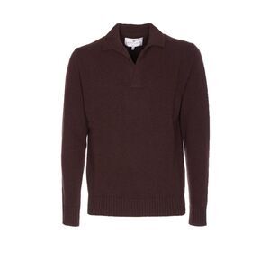 Seven Gauge Men Knit Long Sleeves Polo